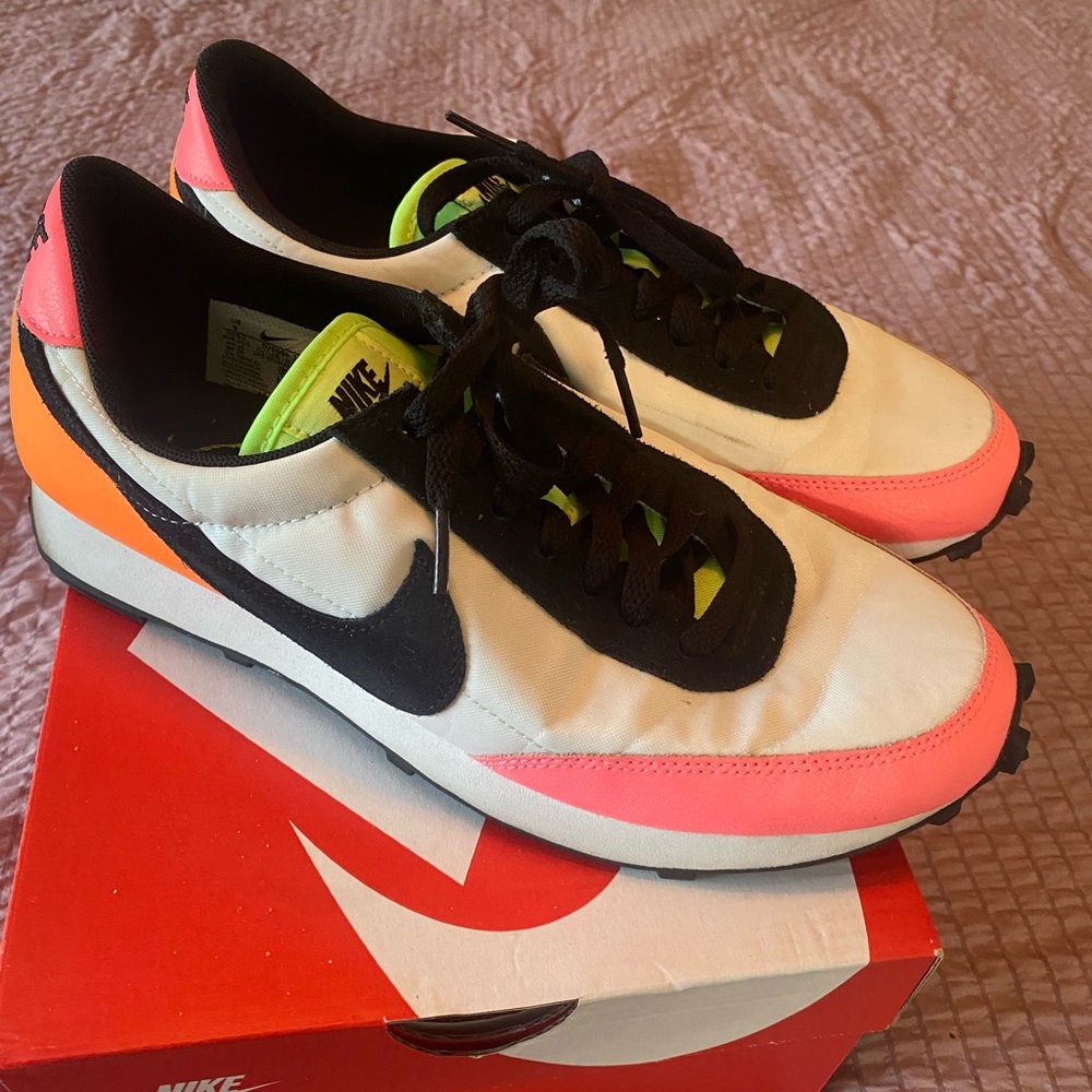 Nike Retro Sneakers with Pink and Orange Accents